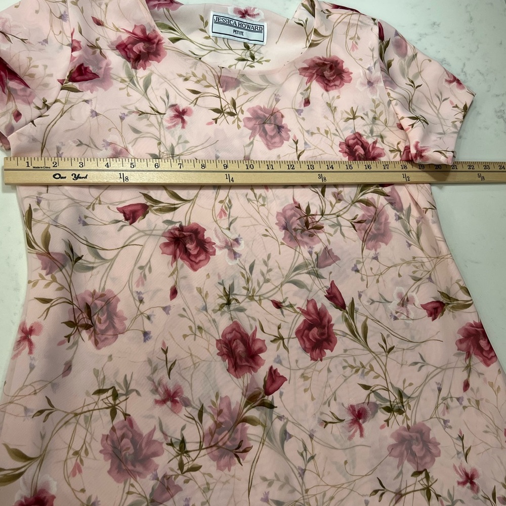 Jessica Howard Pink Floral Chiffon Dress - Picture 6 of 8